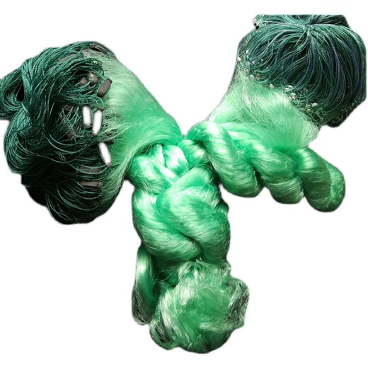 He Jiagong fishing net fishing net sticky net three-layer sunken net fishing net imported wire mesh 100 meters weighted thickened white striped crucian carp hanging net three-layer sunken net 1 meter high 50 meters long 1 finger eye