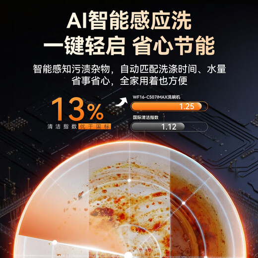 Hisense zero-bacteria dishwasher embedded household 16 sets of bowl baskets adjustable UVC full waterway sterilization maternal and infant five-star disinfection 110 hot air drying first-level storage WF16-C507iMax 16 sets frequency conversion UVC upgrade 80 degree sterilization