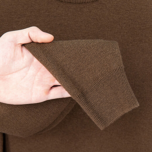 Golden Rabbit high-end half turtleneck 100 pure wool sweater for middle-aged men worsted double-ply thickened warm sweater winter base layer Geshanglan XL /175