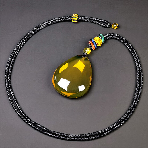 Amber school, one thing, one picture, one certificate, blue amber pendant, natural amber, necklace, skirt chain, men's and women's hanging chain, no cracks, pendant 8.27g, 39*30*12mm