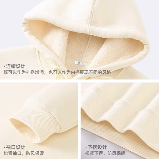 Pull back sweatshirt autumn and winter women's 2025 latest velvet thickened hooded top large size loose junior high school student lamb velvet jacket