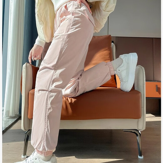 Mad Cortes轻奢白鸭绒羽绒裤女外穿2025冬季新款防寒裤高腰束脚加厚棉裤 米白色 M 建议95-105斤