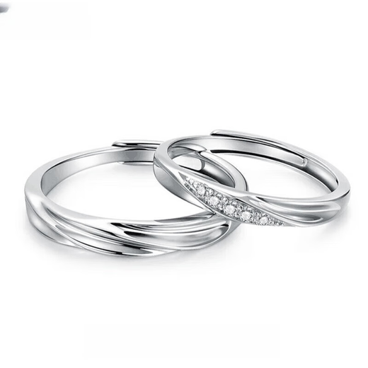 Keshan Lao Phoenix Gold Store pt950 platinum couple ring to cross the river of love together, imitation platinum gold for men and women, opening adjustment, couple model, one pair