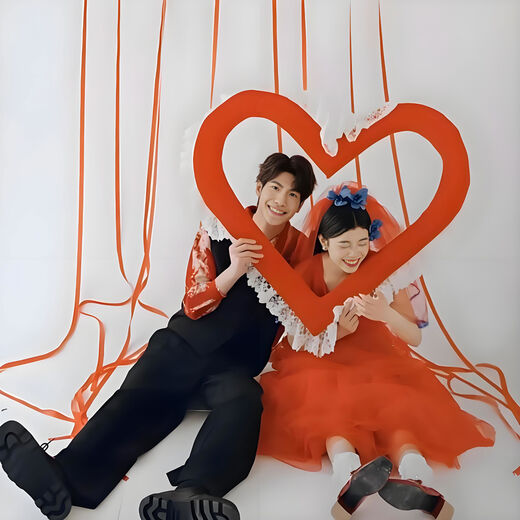 Yusenyi Wedding Photo Props Engagement Valentine's Day Hand Holding Sign Wedding Dress Photography Certificate Happy Inscription Decoration Korean Brand Pair Board 3020