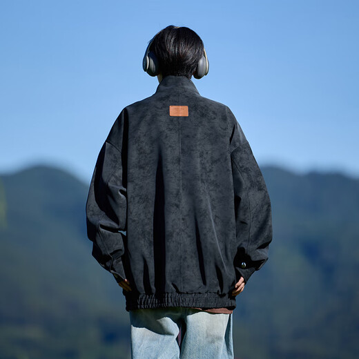 Shelley Jones American retro pu leather jacket men's autumn new loose trendy high-end handsome jacket clothing black cotton XL recommended 125-135Jin Jin equals 0.5 kg