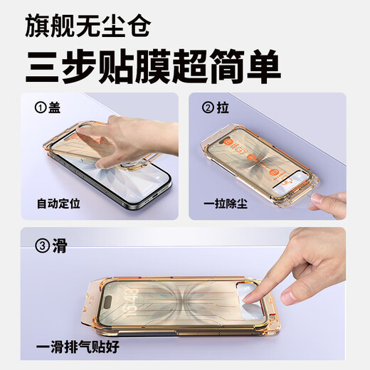 Langling 2 pieces suitable for Apple 17Promax tempered film iphone17Promax mobile phone film Apple 16/16Plus | independent lens film | black