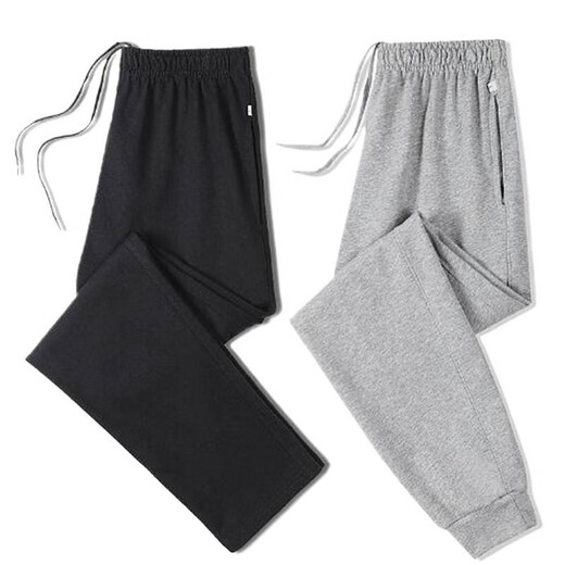 Senma (senma) sports pants trousers pure cotton pants men's casual pants loose large size spring and autumn velvet cuffed pants versatile straight color style - black M summer thin style 80-100Jin Jin equals 0.5 kg