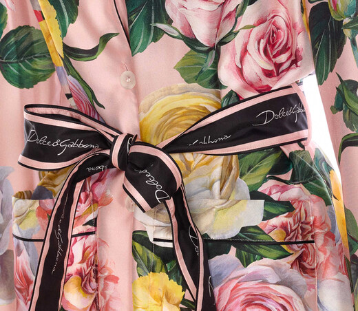 Dolce&Gabbana floral print twill pajama shirt pink 38