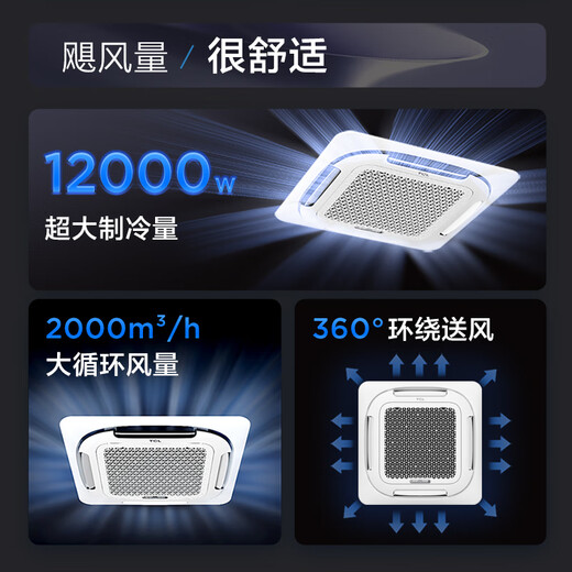 TCL central air conditioning large 5-horsepower ceiling unit frequency conversion first-level energy efficiency embedded ceiling air conditioner one-to-one well unit ceiling commercial air conditioner KFR-120QW/AT1Ea+D1