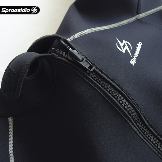 Spraesidio one-piece warm wetsuit swimsuit for men and women thickened cold-proof swimming wetsuit for adults long-sleeved 3mm winter swimming jellyfish suit black short-sleeved 3XL