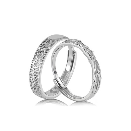 FEILACK Wood and Branches Couple Platinum Ring for Men and Women, Light Luxurious Niche Design Ring Anniversary Gifts Wood and Branches-Basic Style