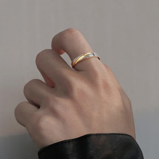 MOLCS925 silver chasing light ring for boys 2025 new men's self-discipline tail ring niche design birthday gift 925 silver chasing light ring for men R0670