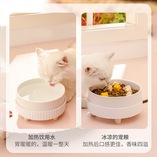 句可酸奶机猫咪恒温饮水机加热恒温猫碗水碗猫咪喝水宠物狗狗恒温水碗 白色