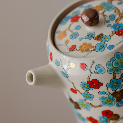 Jingzhan Jingdezhen craft Ru kiln Jinmei straight pot Kungfu tea set single teapot 2025 new ceramic for one person Jinmei straight pot