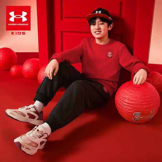 Under Armor New Year Series New Children's Sweaters for Boys and Girls Sports and Casual Round Neck Pullover Sweaters 254303554