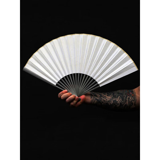 Wendao titanium alloy ancient style folding fan, national fashion men's gift, Wewen 9.5 inch folding fan titanium alloy