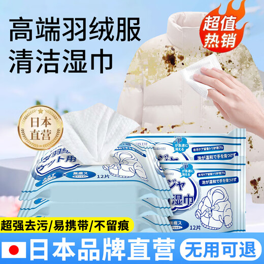 ZHANJIE Japan imported down jacket cleaning wipes clothing stain-free washable powerful oil stain artifact cleaning and drying agent 5 packs Japan imported down jacket cleaning wipes