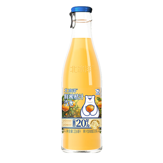 Arctic Ocean Freshly Squeezed Orange Juice Soda Juice Sparkling Carbonated Drink 236mI*12 Bottles Full Box 20% Juice Content New Year's Goods