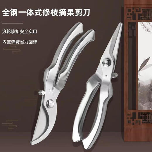 JCZS German quality gardening scissors, pruning shears, household garden pruning flowers and fruit trees, special labor-saving fruit picking scissors 8805+8806 standard set