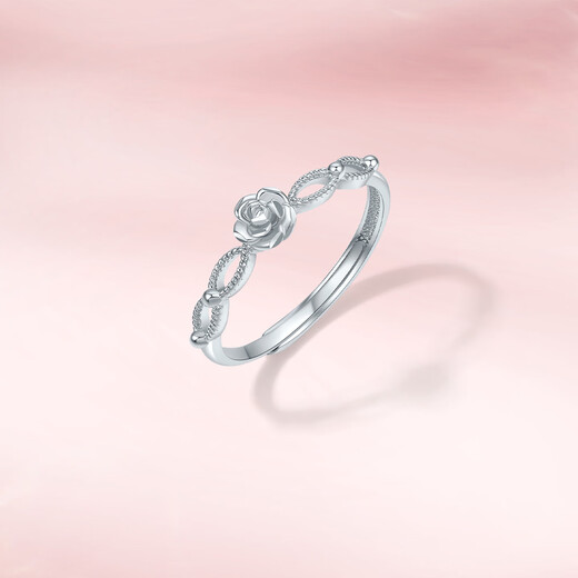 Saturday Fortune (ZLF) PT950 platinum ring for women, elegant and simple rose ring for girlfriend, gift for girlfriend, size 10-2.47g