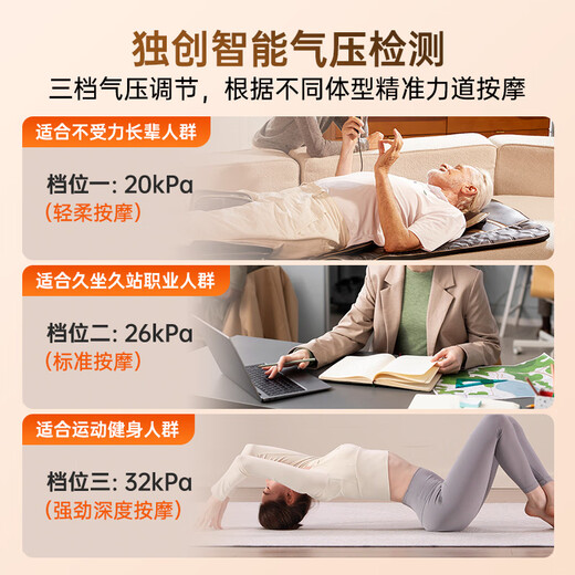 Westinghouse S206Pro+/S206Pro Massage Pad Stretch Pad Full Body Reclining Cushion Chair Bed Folding Massage Chair Home Mini Cervical Lumbar Back Massager Parents Couple Gift Vibration + Air Pressure Detection S206Pro+Normandy Gray Foldable and Does Not Take Up Space