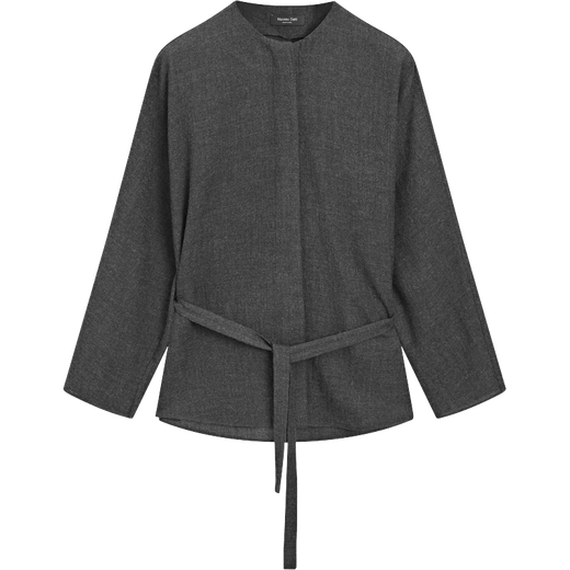 Massimo Dutti autumn and winter new product 2025 women's clothing simple and versatile knotted felt texture round neck long-sleeved shirt 05170970 Gray XS (165/84A)