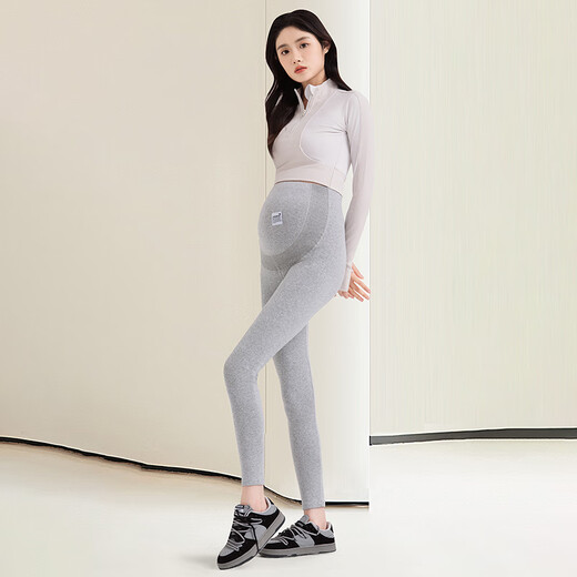 Liaoyuanhuo Maternity Leggings Autumn and Winter Plus Velvet Winter Autumn Pants Warm Thickened Cotton Pants for Outerwear to Support the Belly, Large Size Dark Gray Plush Velvet/Recommended 0-15 XL (Recommended 105-125 Jin Jin is equal to 0.5 kg) About 340g