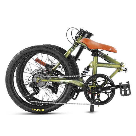 Permanent soft-tail shock absorber folding bicycle 7-speed 20-inch men's and women's adult student urban sports car gray