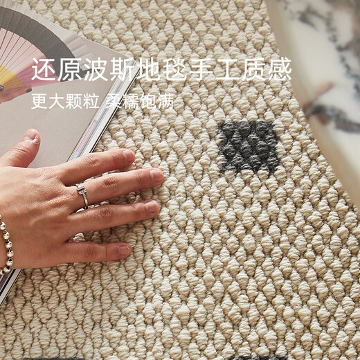Yingfei imported wool carpet living room 2025 new no-wash and wipeable light luxury high-grade no-wash and wipeable bedroom sofa carpet Glacier-Dazhai large particle wool 140cm*200cm