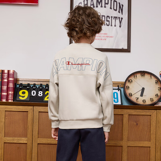 Champion Champion Boys and Girls Velvet Round Neck Sweater 2025 Autumn New Classic Embroidered Fashion Sports Children's Top