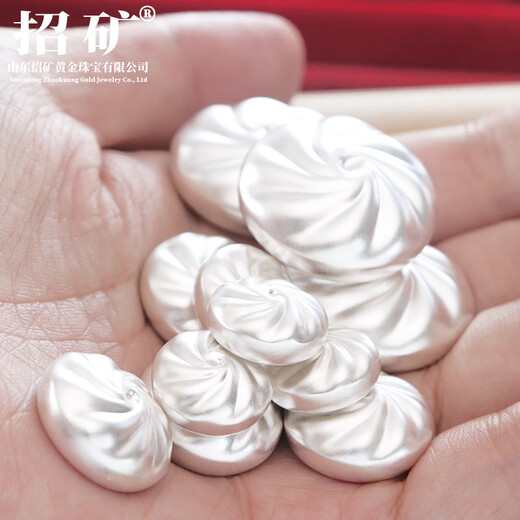 Zhaomine pure silver 9999 solid steamed steamed buns ancient silver products ornaments blessing buns to play pure silver 9999 steamed buns 20 grams a piece with velvet bag