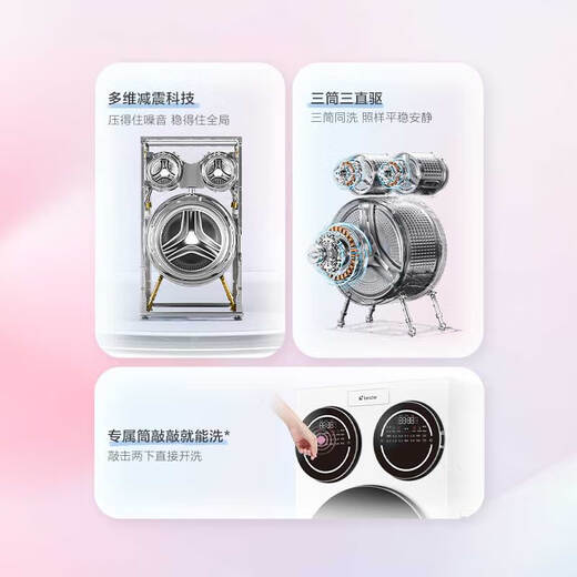 Leader lazy three-tub washing machine ProMax, replacement subsidy and extra pounds, quick clean 0 hand wash, fully automatic washing machine, produced by Haier Smart Home, zoned washing, same model as Lin Gaoyuan, three-tube