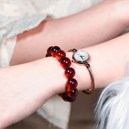 Hongchen Liuxi Natural 7A+ Collection Grade Burmese Water Purified Blood Amber Bracelet Women's Bracelet Men's Wedding Belt Certificate Jewelry Grade Approximately 8mm