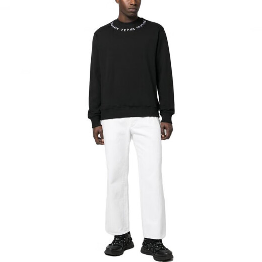 Versace (VERSACE) JEANSCOUTURS23 letter collar sweatshirt men's black black S