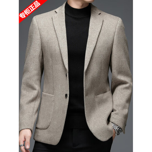 AX Armani wool suit woolen coat men's autumn and winter short woolen coat single suit black gray M size 170