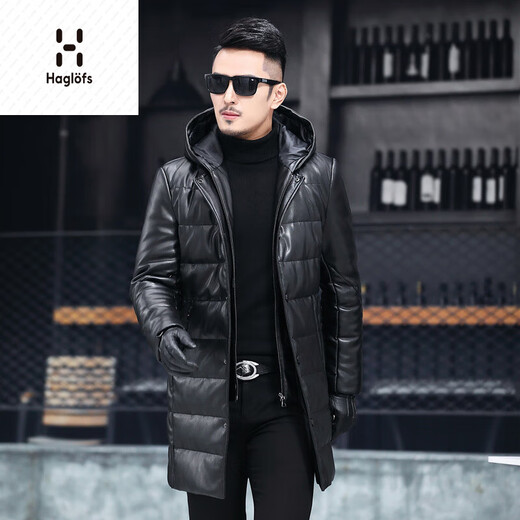 Matchstick Winter New Haining Leather Clothes Men's Medium Long Removable Hooded Slim Korean Style Leather Coat Casual Jacket Black M
