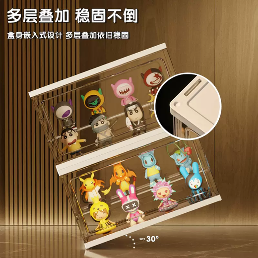 Yusenyi Blind Box Display Acrylic Small Box Transparent Cabinet Display Large Capacity Bubble Display Rack Special Glass Figure Ma Dustproof Order today to get free doll glue Order today to get free doll glue