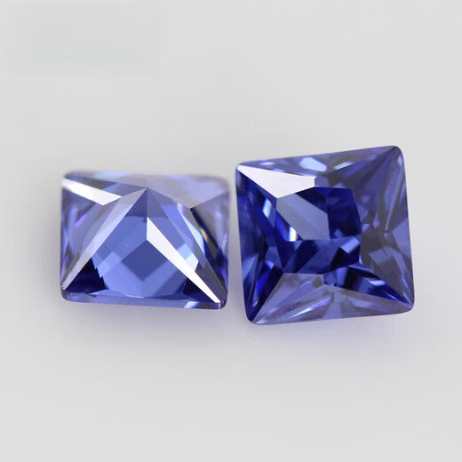 Yongsi quality tanzanite sapphire loose stone square right-angled zircon artificial ring face princess inlaid 10*10mm