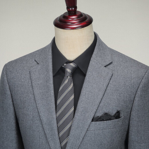 Guillaume de Mons pure wool suit men's business formal suit complete set of men's groom's wedding dress suit thickened gray top + pants MXF076 52