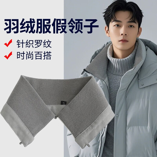 Geyale Down Jacket Collar Anti-Dirty Artifact Accessory Covered Collar Replacement Threaded Protective Cover Cotton Clothes Collar Protector Knitted Fake Collar Black + Free Thread Pack Button XL