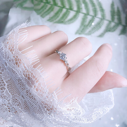 Pt950 Platinum Couple Rings A Pair of Rings Women's Moissanite Couples Wedding Proposal Rings as Gifts Black Silk Women's Rings - Light Luxury