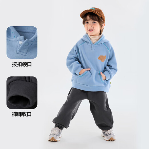 嘟嘟家宝宝套装冬季男童裤子女童可爱卫衣冬款儿童亲肤两件套冬 粉色100