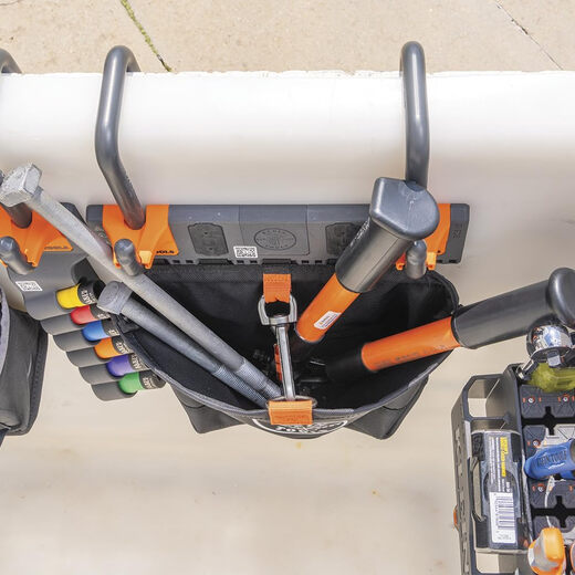 Klein Tools BC510S Bucket Work Center Tool Bag Magnetic S-Hook Black/Orange/Gray