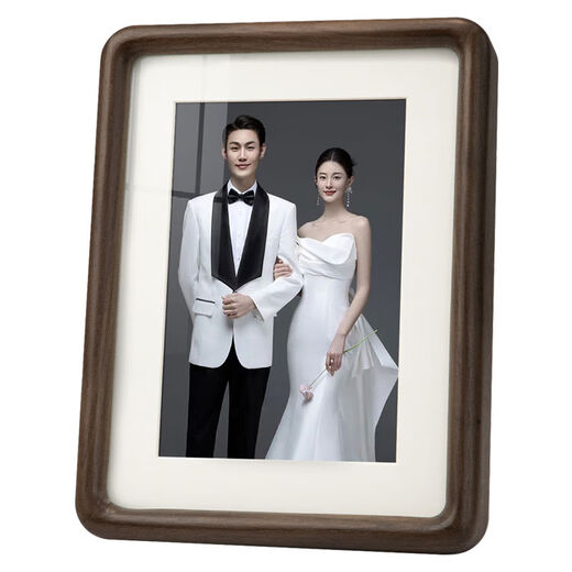 Yusenyi walnut wedding photo frame setting diy custom developed 6-inch photo family portrait photo printing solid wood-walnut plus cardboard 10 inches