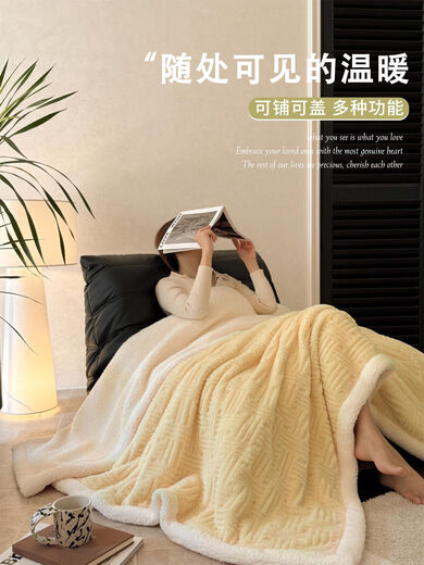Fantasy Winter Thick Sofa Cover Blanket Air Conditioned Office Nap Blanket Lamb Velvet Small Blanket Coral Velvet Blanket Lunch Break Soft-Glacier Gray Class A Maternal and Infant Grade Long-term Use and No Shedding Double Blanket 200*230cm Thickened Upgraded Multi-Function