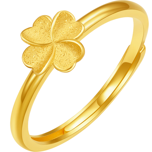 Saturday Fortune Lucky Four Leaf Clover Pure Gold 999 Gold Ring for Women Price A0112976 Live No. 14 Approximately 2.26g