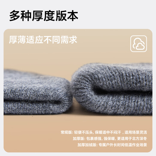 MISSION UV pure wool warm woolen hat autumn and winter thickened knitted hat cold hat winter hat outdoor ear protection cold hat men winter