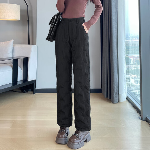 Miqian high-end down pants for women's winter outer wear 2025 new white duck down slimming Harbin cold-proof and warm Northeast cotton pants pink warm down S 80-95Jin Jin is equal to 0.5 kg