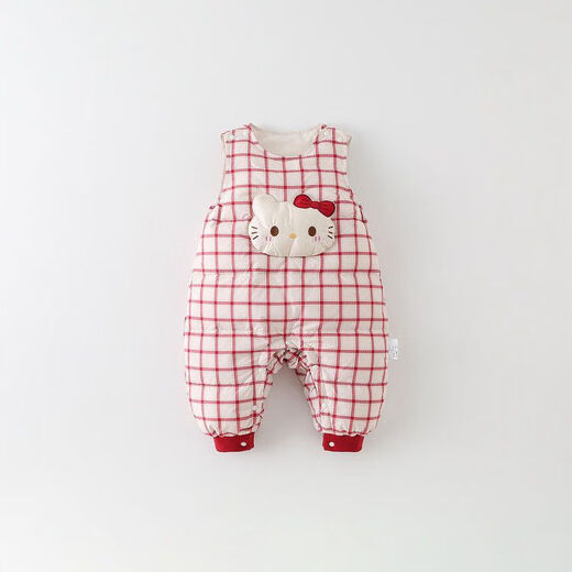 G.DUCKKIDS baby velvet and cotton overalls winter style Korean style cute romper knitted bottoming baby onesie set KT cat overalls two-piece set (velvet and cotton) 80cm 80