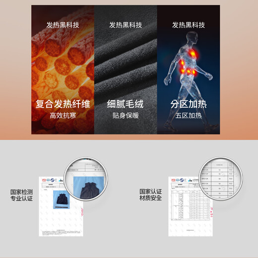 Camper Electric Heating Vest Fishing Suit Men's Coldproof Smart Heating Vest Charging Winter Warmth Black XL